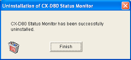 CX-D80 ステータスモニター アンインストール 終了